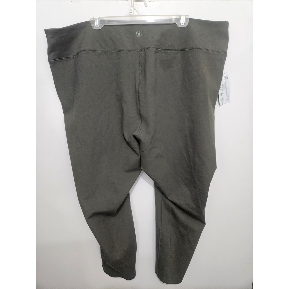 FLX Urban Commuter Leggings Olive Green High Rise Zip Pocket Plus Size 4X NEW